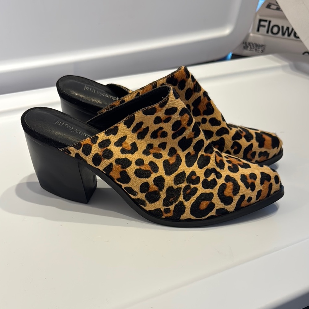 Jeffrey Campbell Leopard Print Women's Mules